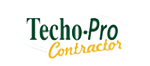 Le logo de techo pro contractor est vert et jaune.