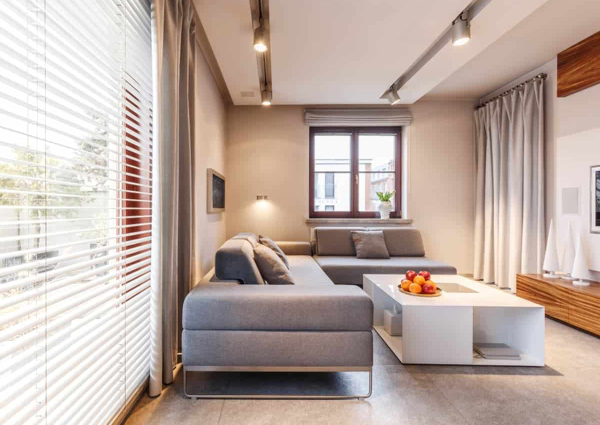An Empty Room With A Window And A Ceiling Fan — Modern Window Furnishings In Bundaberg East, QLD