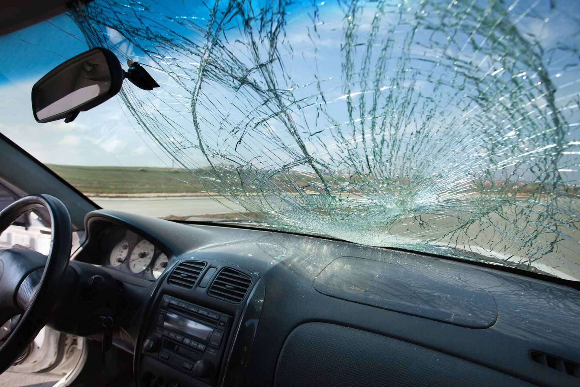 Car with the Broken Windshield — Chicago, IL — Sotelo Auto Glass Service