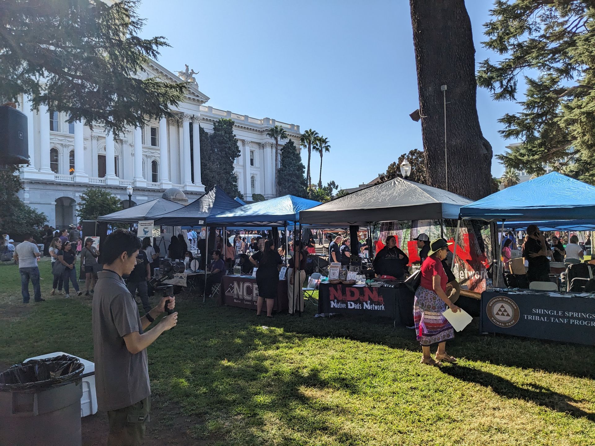 Tablers in front of the State Capitol