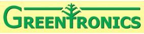 A green and yellow logo for greentronics