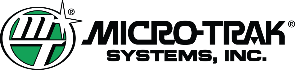 A logo for micro trak systems inc. is shown on a white background.