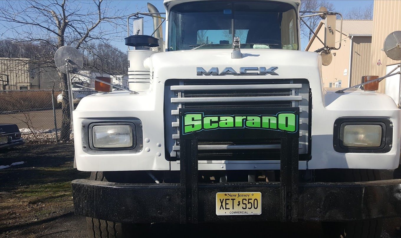 White Mack truck with