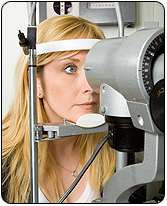 Woman Receiving Eye Exam - Eye Exams