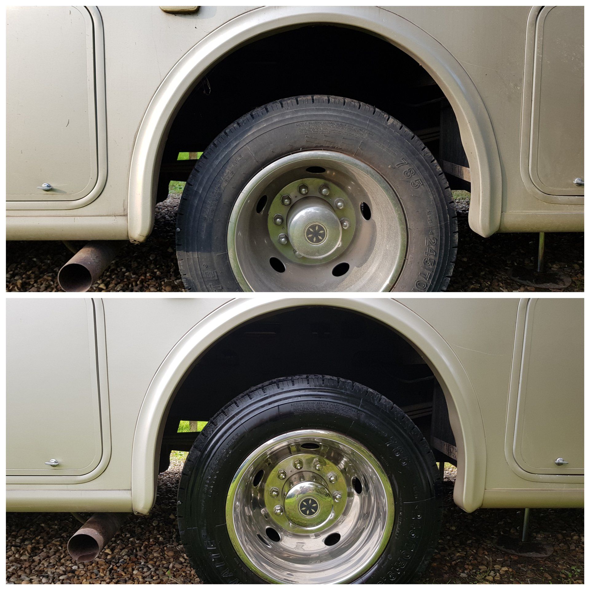 RV Wheels Cleaned & Tyres Dressed