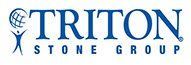 The triton stone group logo is a blue and white logo on a white background.
