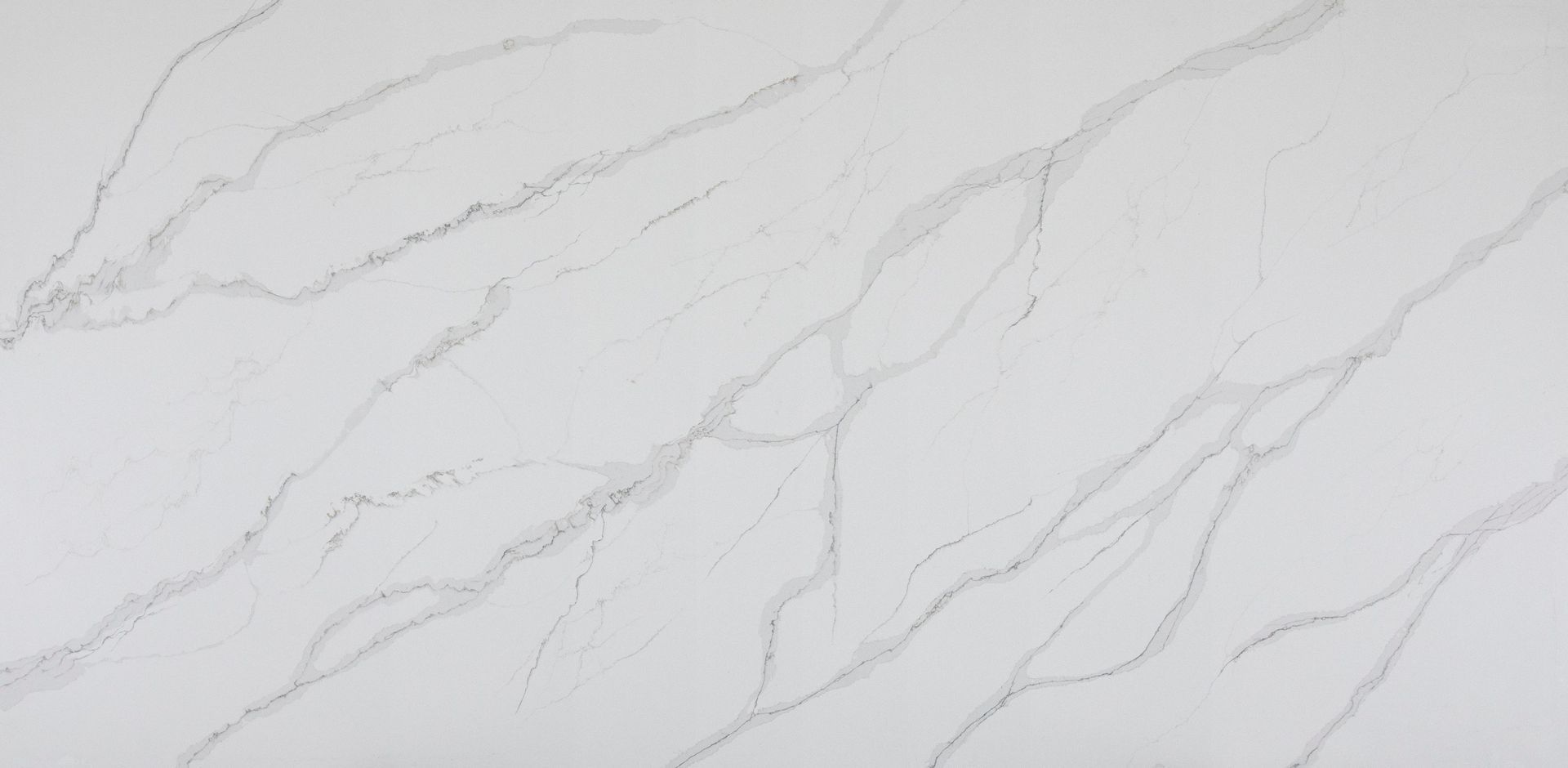 White marble surface with gray veining.