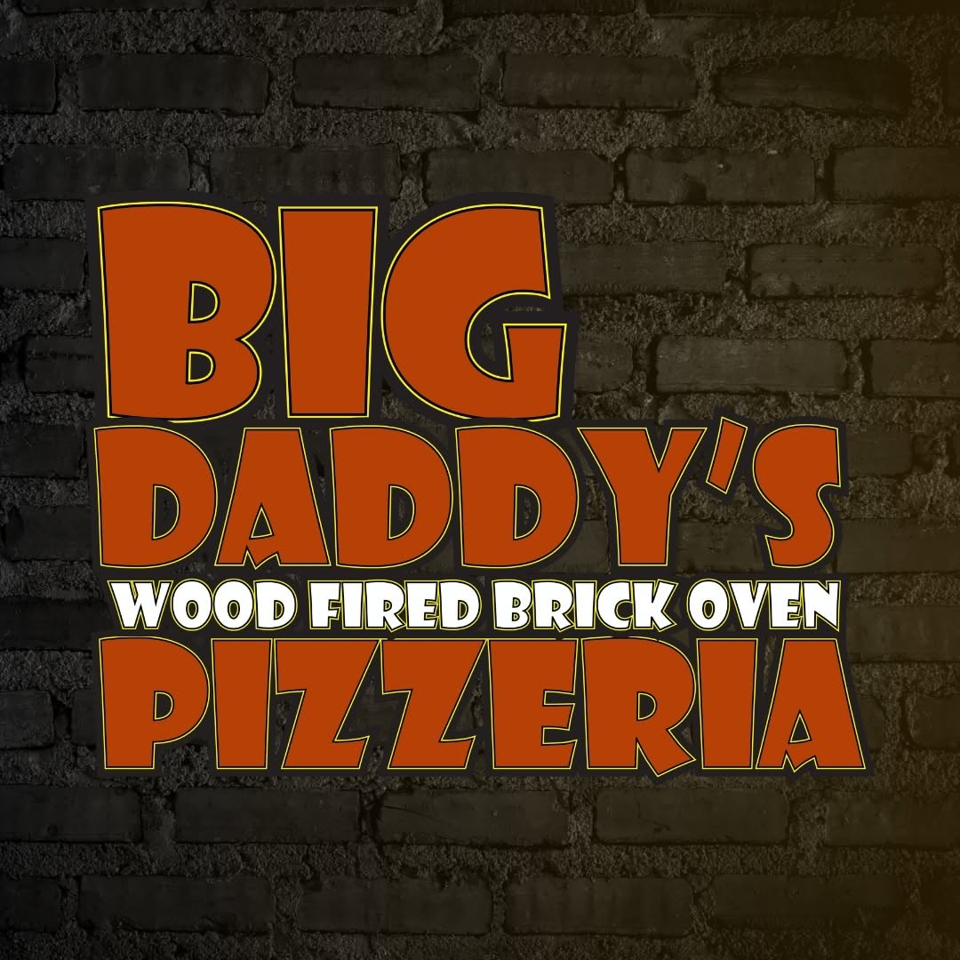 The logo for big daddy 's wood fired brick oven pizzeria