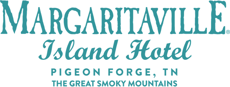 The logo for margaritaville island hotel in pigeon forge tn