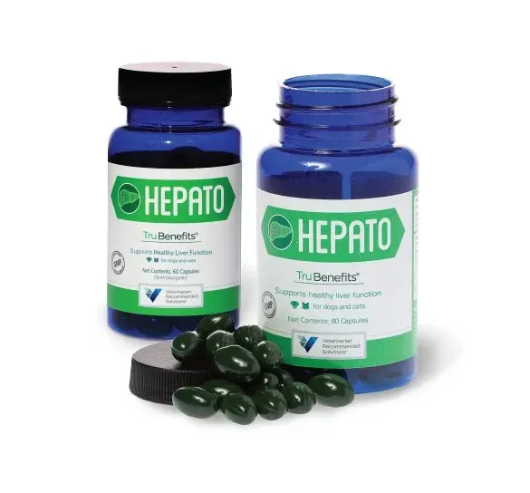 Two bottles of hepato pills are sitting next to each other