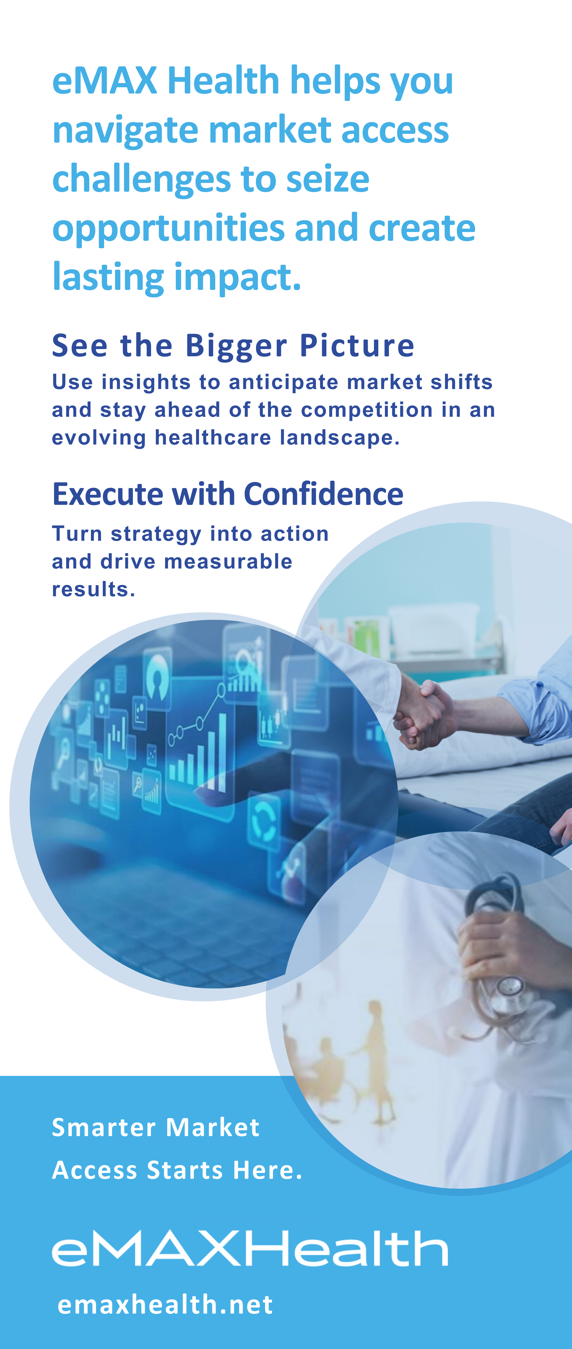 A brochure for emax health helps you navigate market access challenges to seize opportunities and create lasting impact.