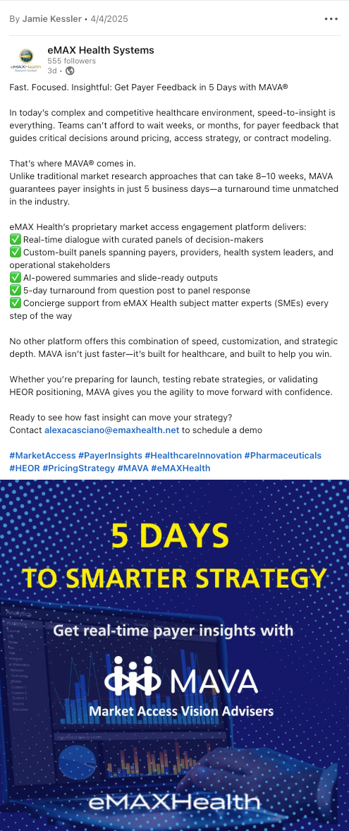 A facebook post that says 5 days to smarter strategy