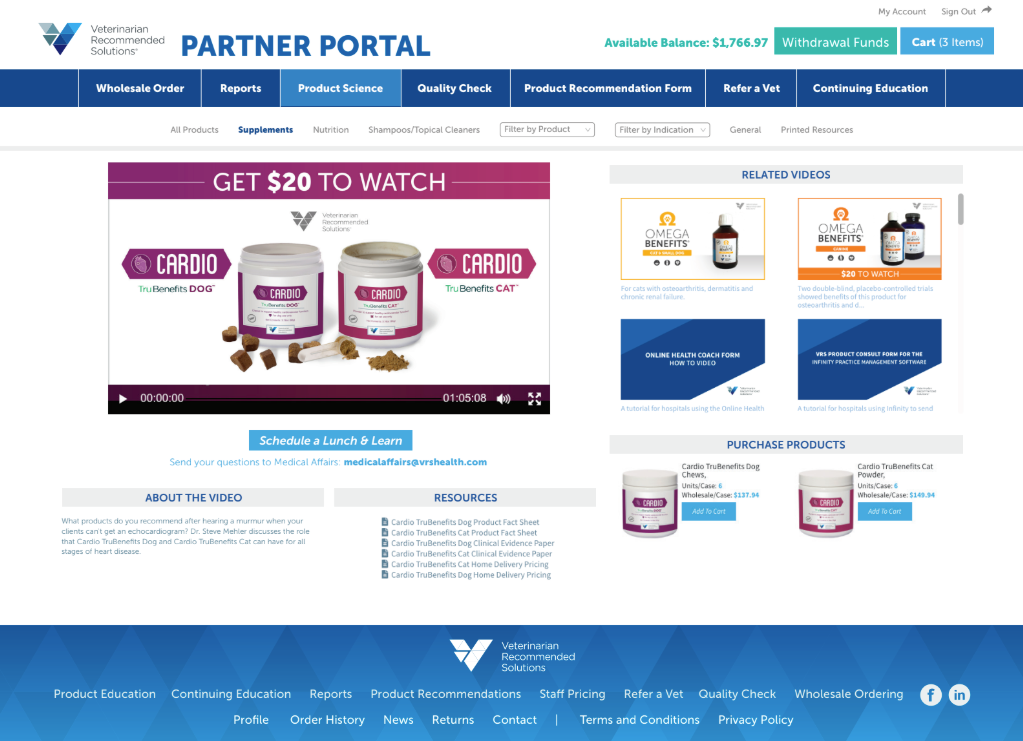 A screenshot of the partner portal website