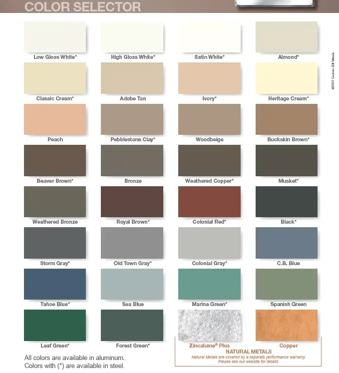 A color selector with many different shades of paint