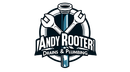 Logo for Andy Rooter: pipe, wrenches, name in bold font,