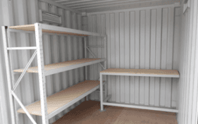 Steel Rack Shelves 3 Layer with Table, Inside of the Container | Sunshine, Vic | All Vic Containers