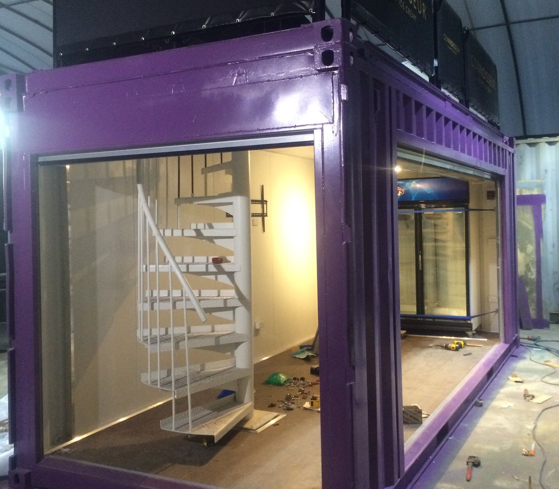Violet Custom Made Container with Spiral Stairs | Sunshine, Vic | All Vic Containers
