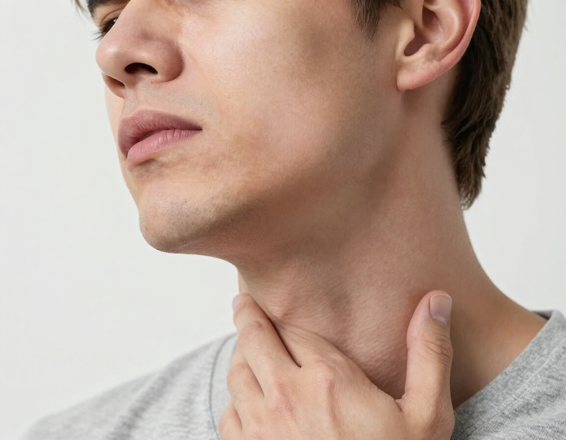 Person experiencing jaw pain and tension