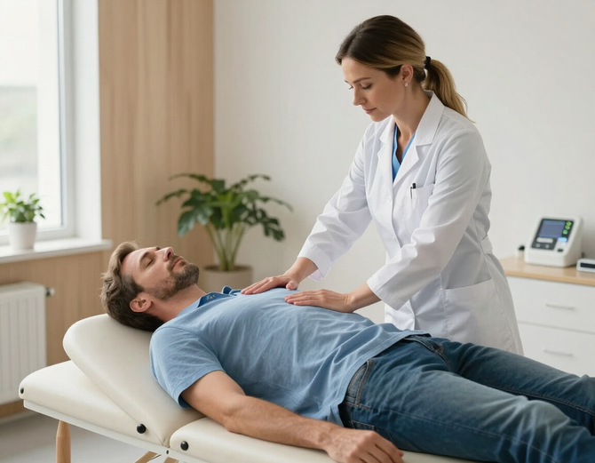 Dr. Stanton performing a chiropractic adjustment