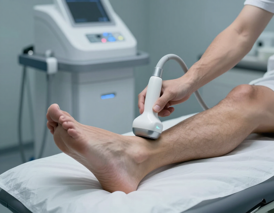 Shockwave therapy treatment in progress at The Wellness Project Las Vegas