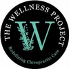 Black circular logo for The Wellness Project with teal “W” and Redefining Chiropractic Care text