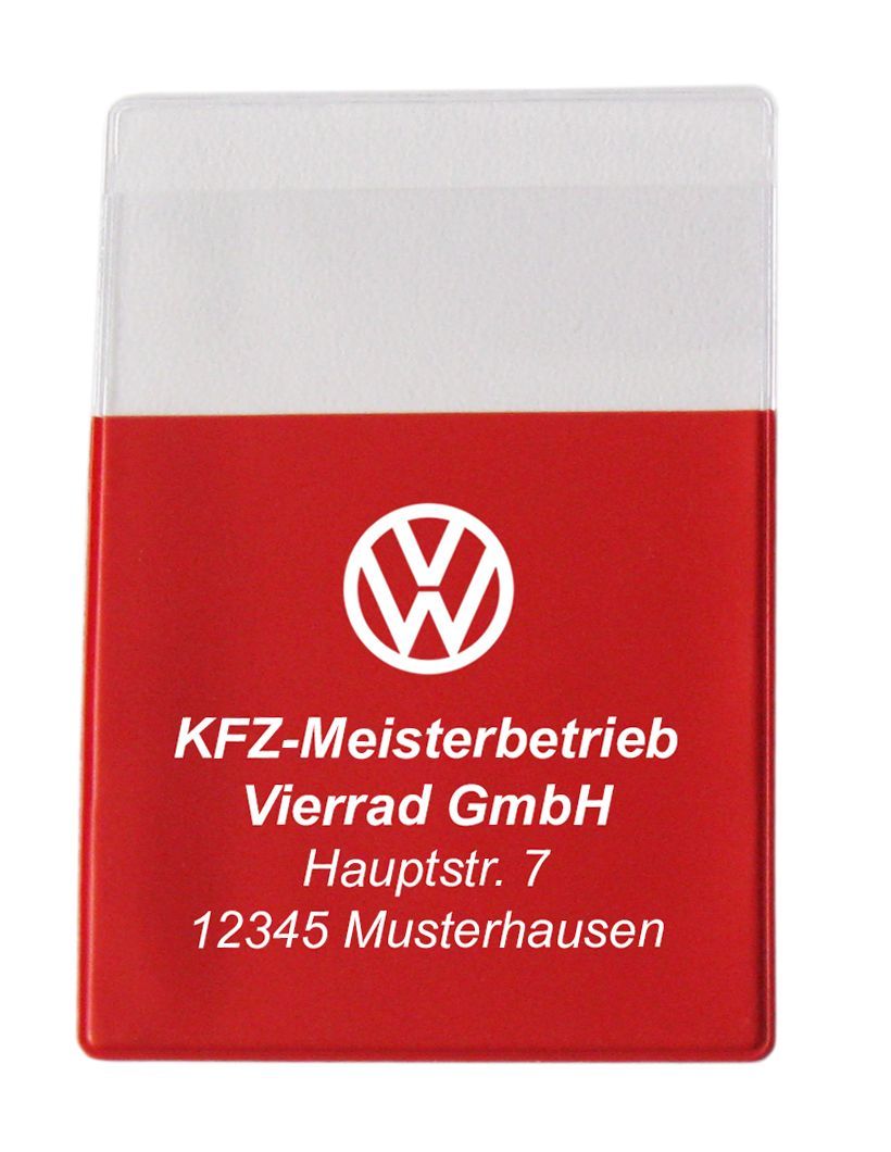 Fahrzeugscheinhülle farbig transparent mit Aufdruck