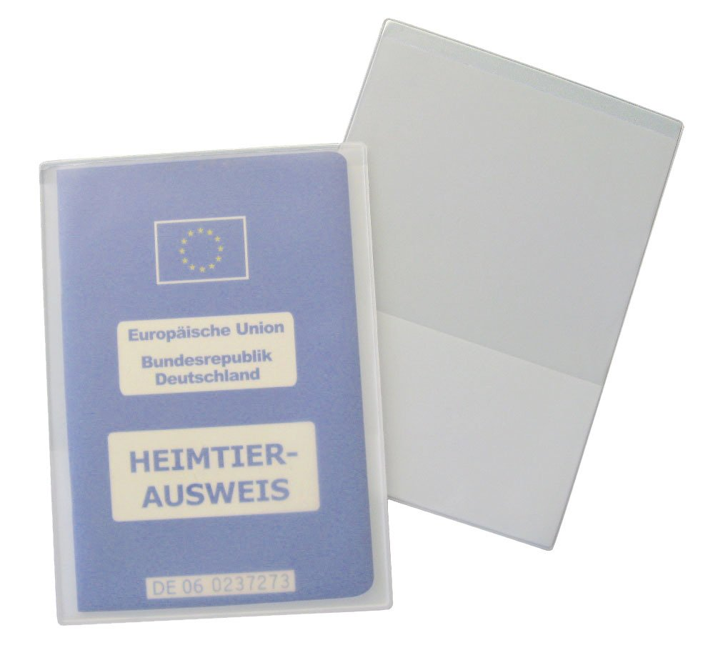 Heimtierausweis Hüllen Impfpass ohne Druck, mit eingeschobenem Ausweis