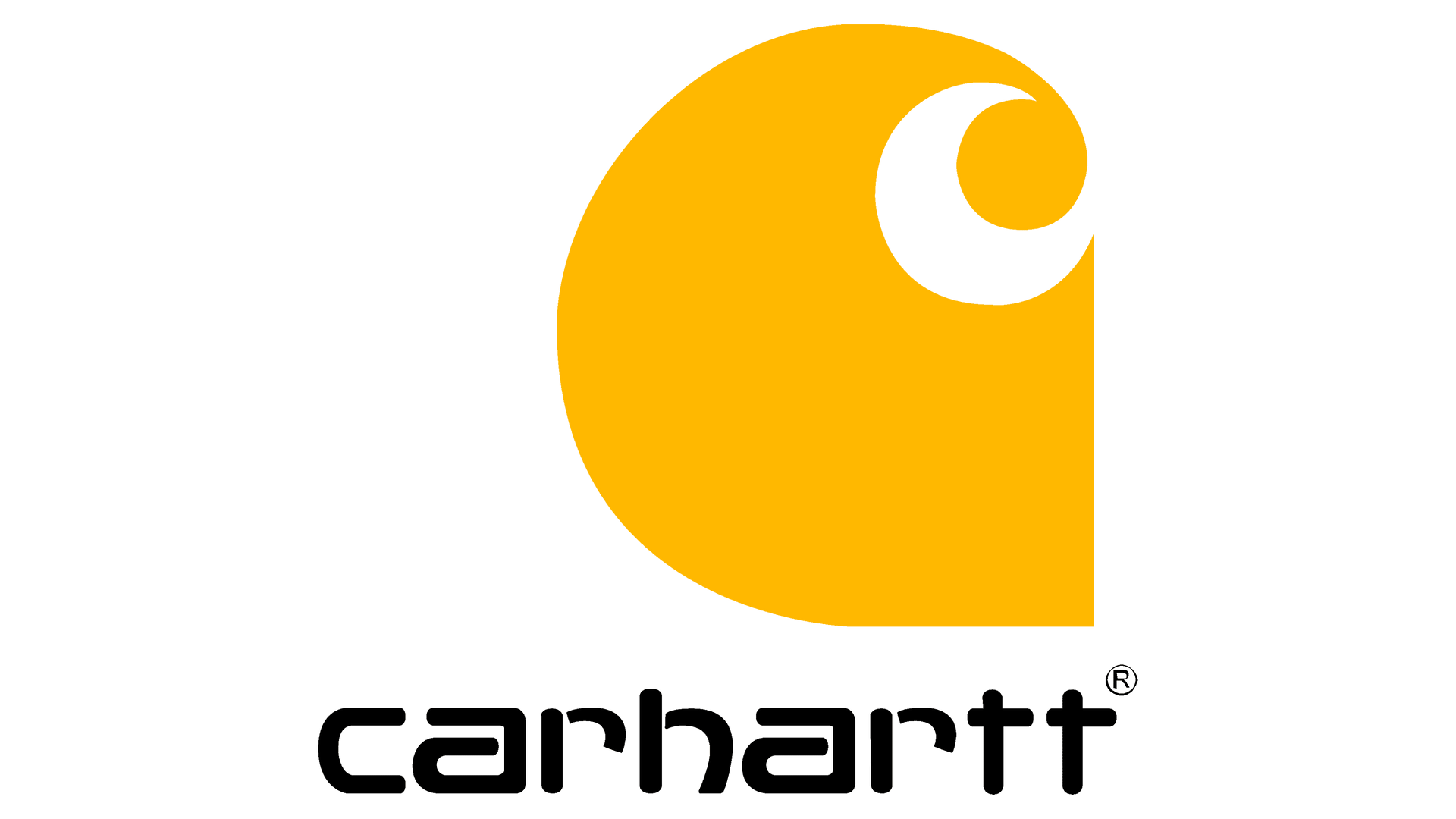Yellow and white Carhartt logo with the brand name below.