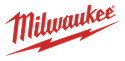 Milwaukee logo with red text and a lightning bolt.