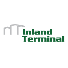Logo of Inland Terminal in green and gray, depicting stylized warehouse buildings.