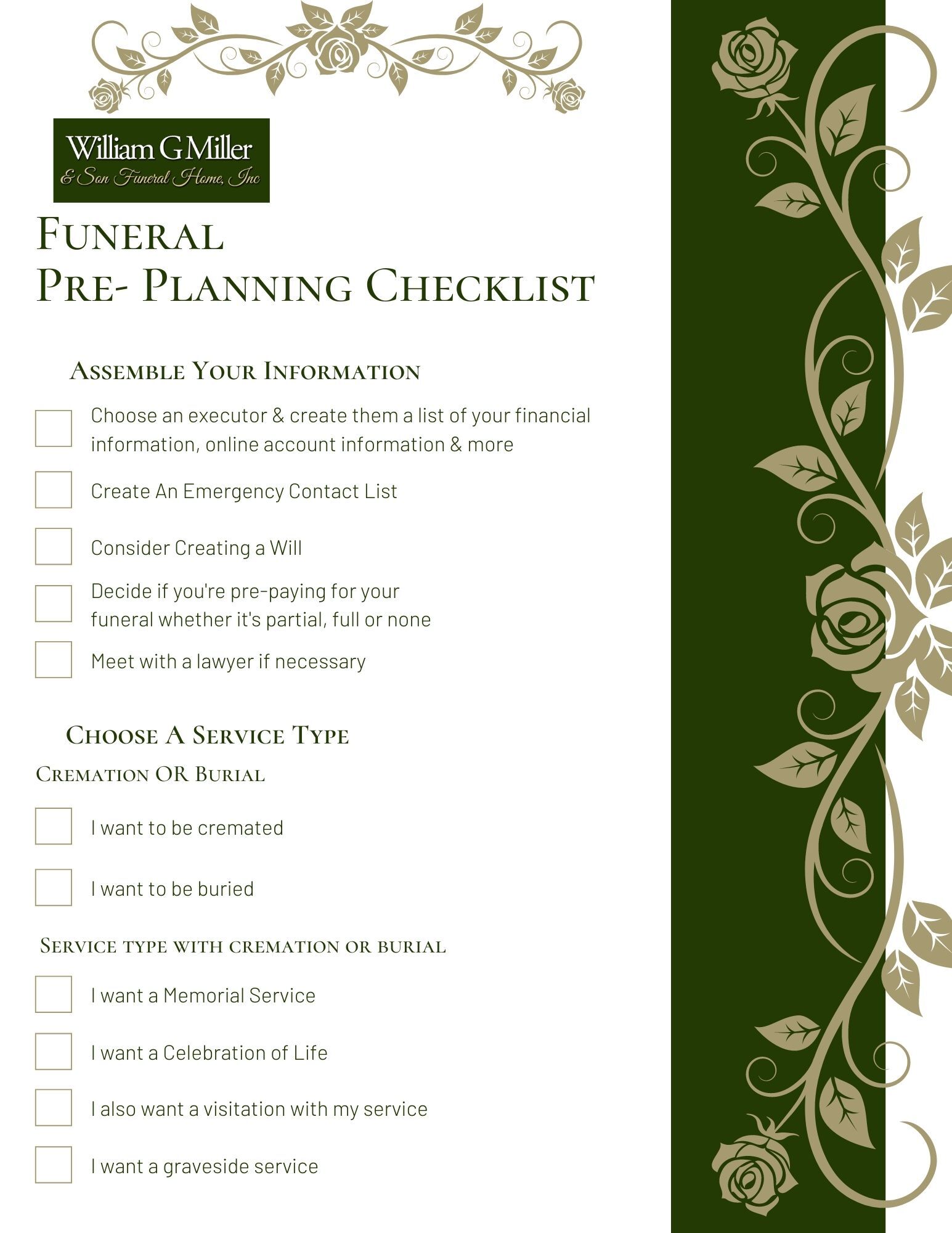 Your Complete & Free Guide For Funeral PrePlanning