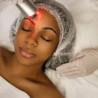 lady having an electro facial done