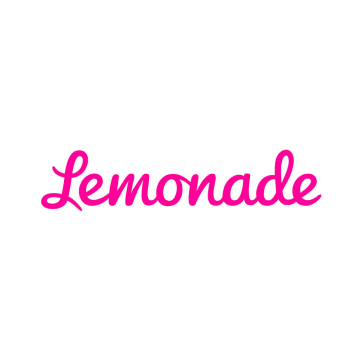 A pink logo for lemonade on a white background.
