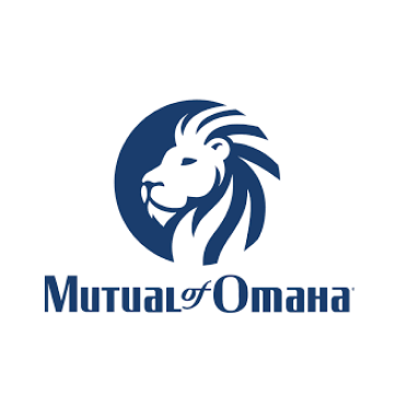 A mutual of omaha logo with a lion in a circle