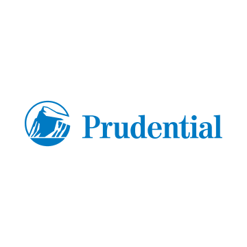 The prudential logo is blue and white with a mountain in the middle.