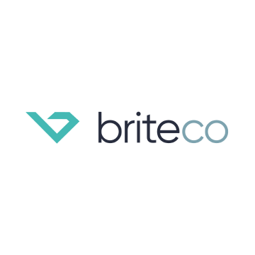 The briteco logo has a heart in the middle of it.