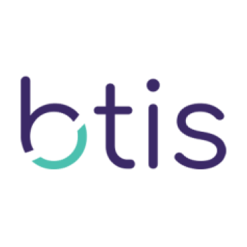 A logo for a company called btis is shown on a white background.
