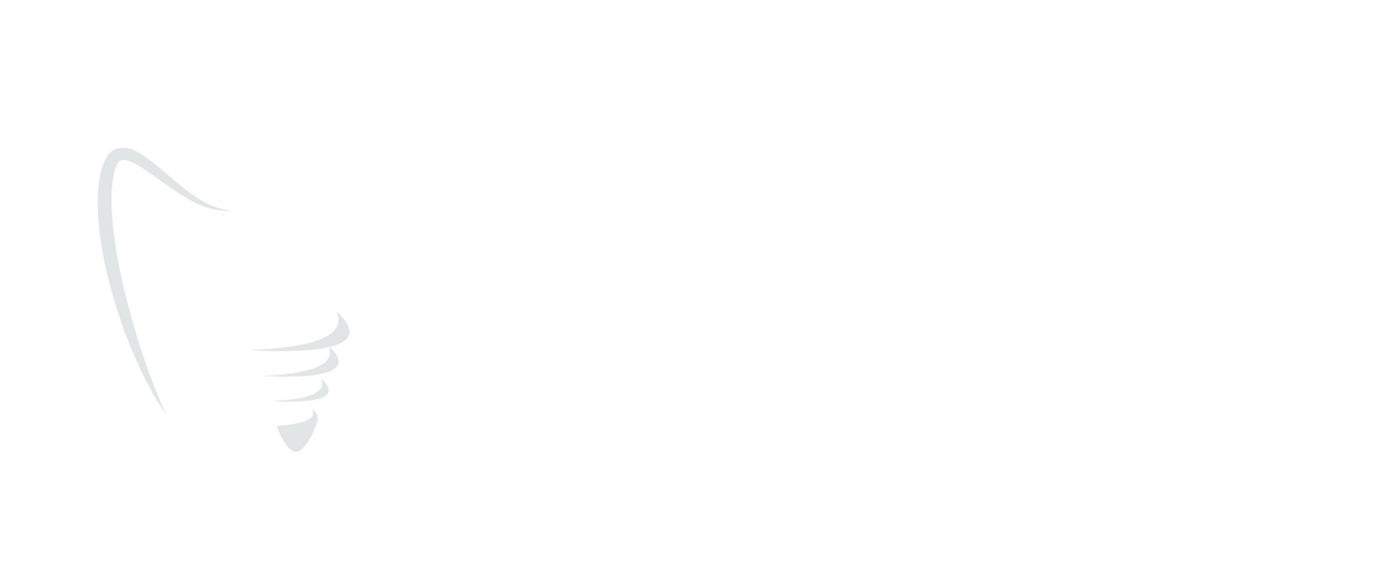 Logo blanc pour « Boutique dentaire » avec une icône de dent stylisée sur le côté gauche du texte.
