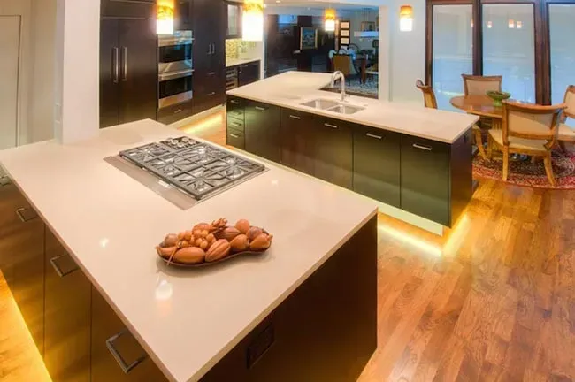 Lights Under kitchen Island — Shakopee, MN — Tops in Countertops, Inc.