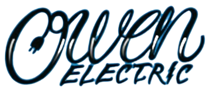 A logo for Owen electric with a plug in the middle