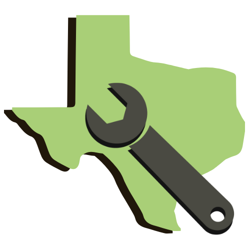 A wrench is sitting on top of a map of texas.