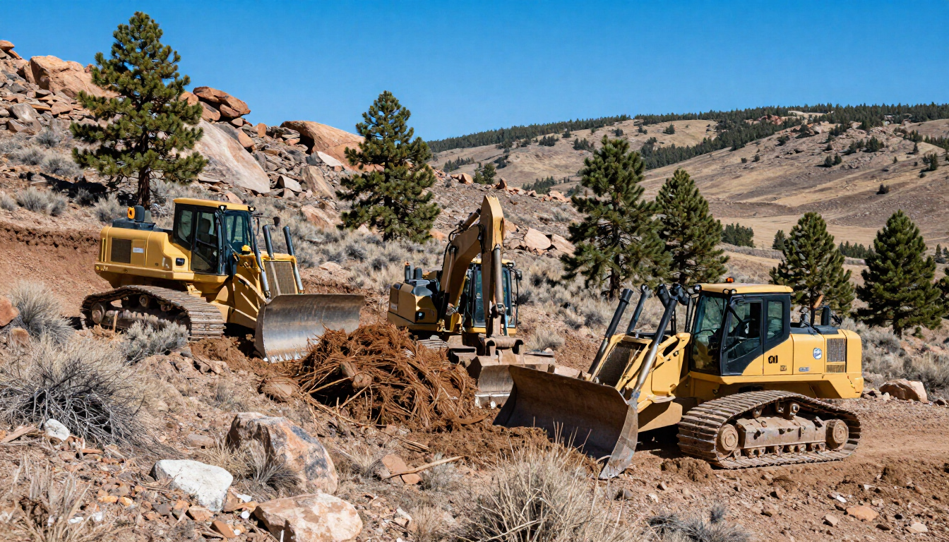 Heavy machinery clearing land in Western Colorado.