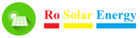Un logotipo de energía solar ro con la imagen de un panel solar.