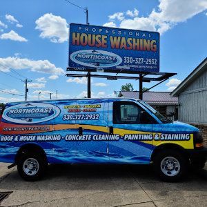 NORTHCOAST Painting and Pressure Washing company van and billboard