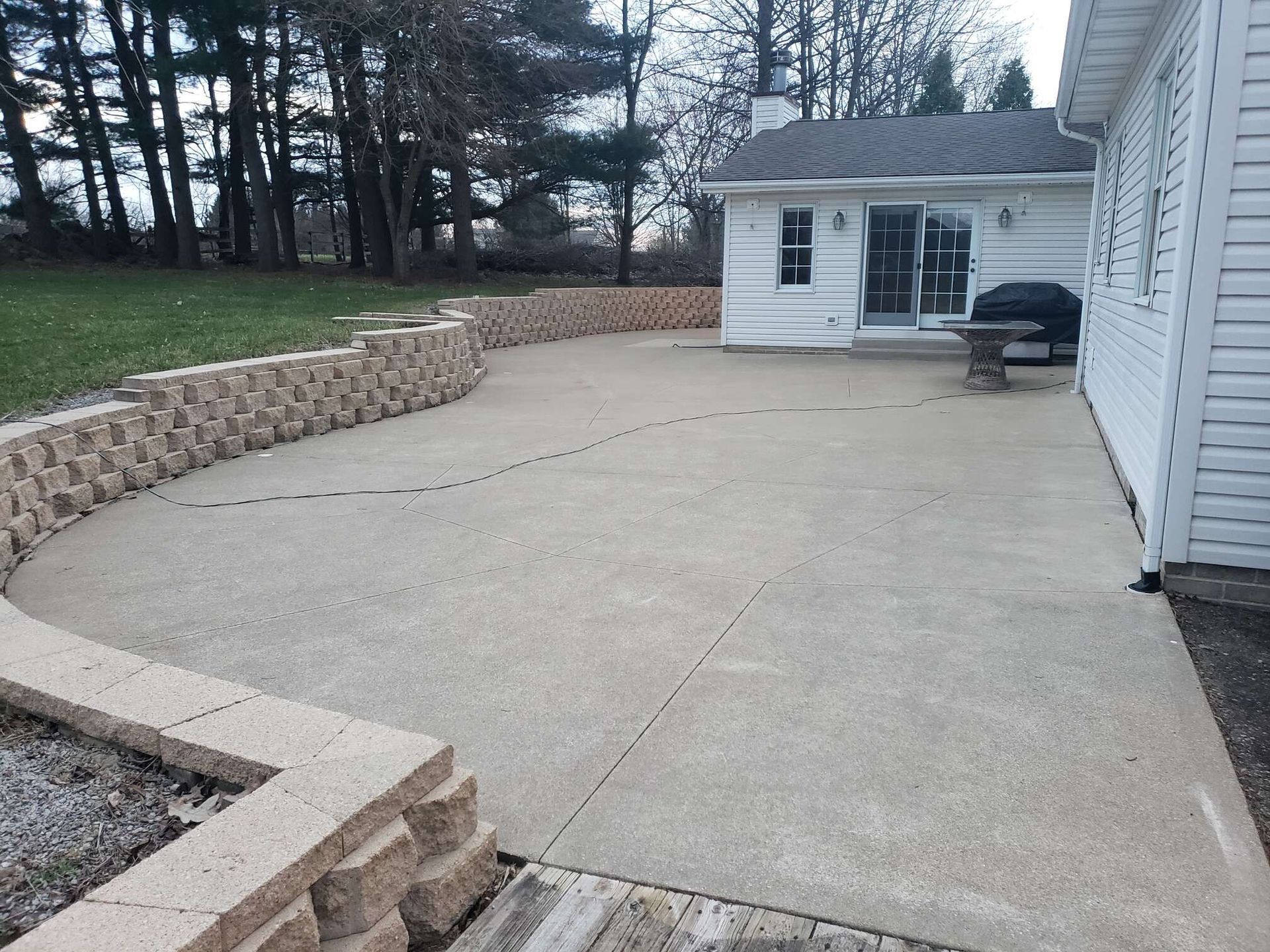 Large patio after pressure washing