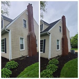 Before and after exterior cleaning results