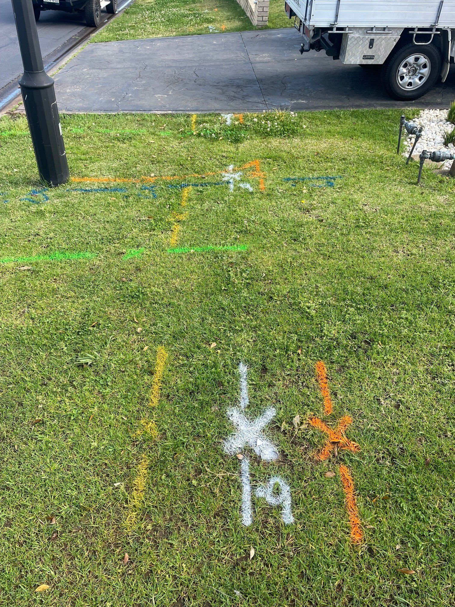 Utility Markings on Grass — East Coast Locating Services in Wallalong, NSW