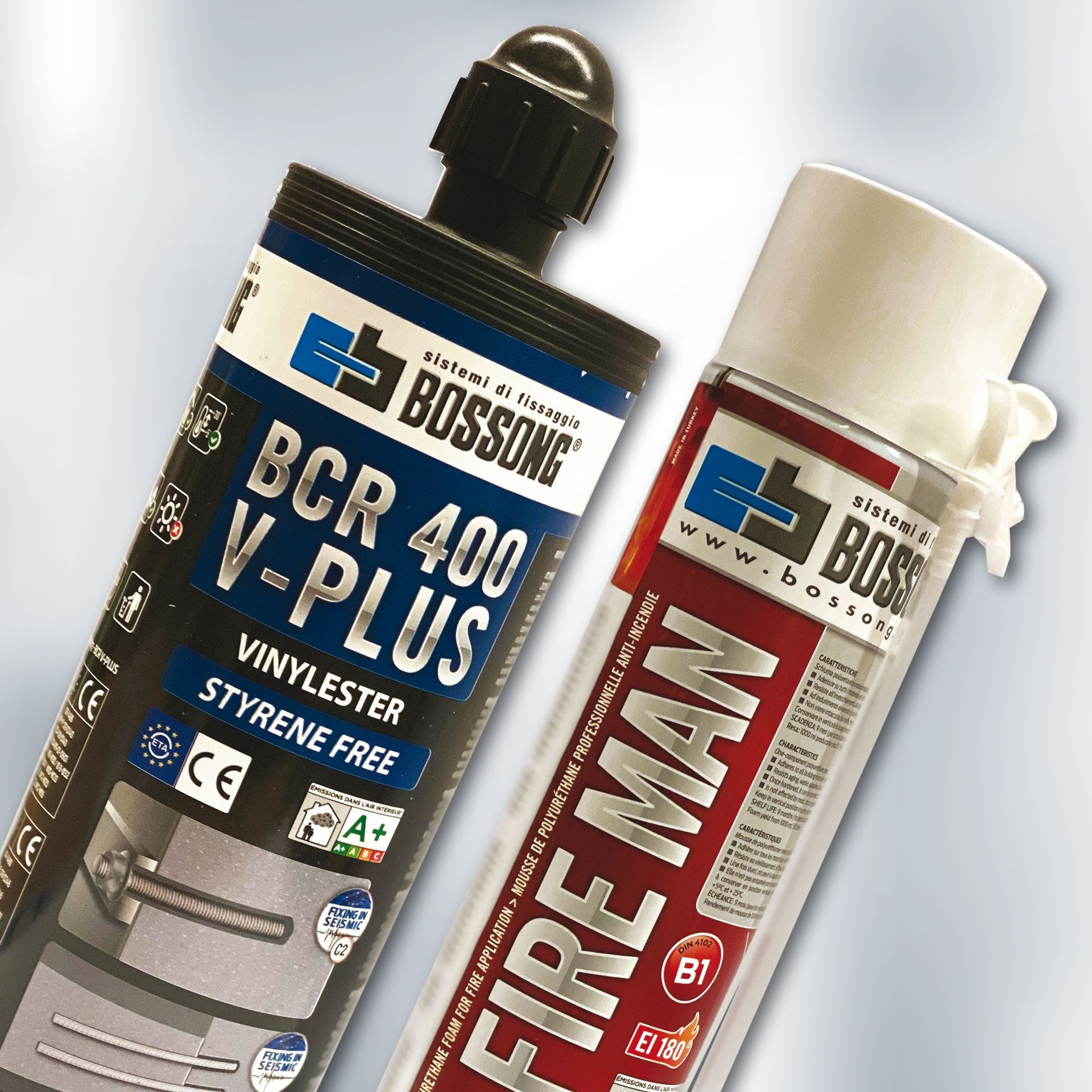 Una bottiglia di bcr 400 v-plus e una bottiglia di fire man