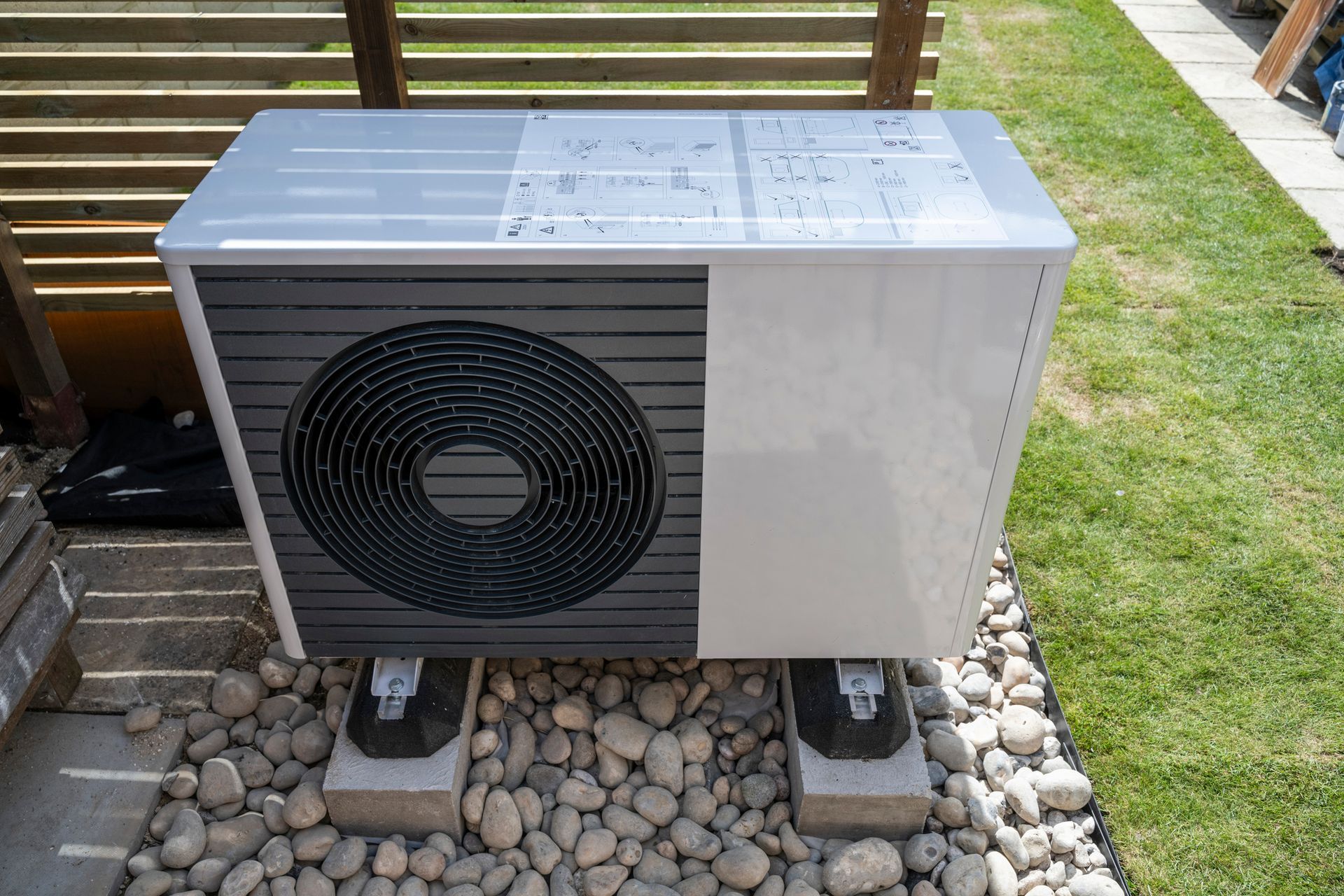 A close-up of a heat pump issue in a Montclair home.