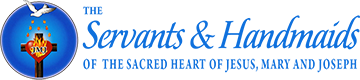 A logo for the servants and handmaids of the sacred heart of jesus